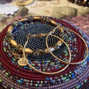 ALEX AND ANI BRACELET WRAP And GOLD HOOPS